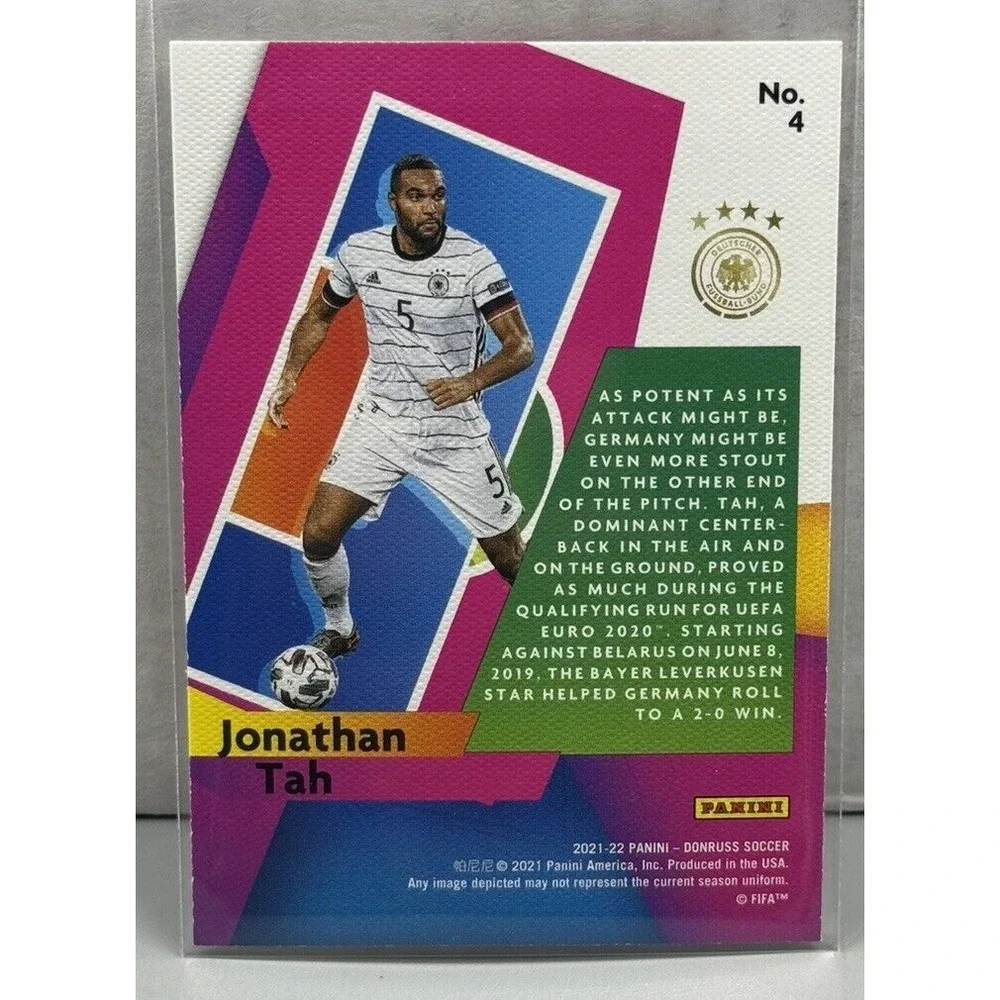 2021-22 Donruss Road To Qatar Jonathan Tah Press Proof Power in the Box Germany‎